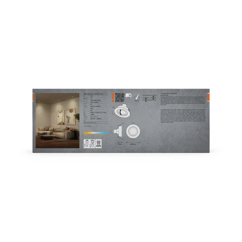 Set de spots encastrés LED OSRAM GU10 orientable Click 4,5W Nickel satiné ⌀68 mm