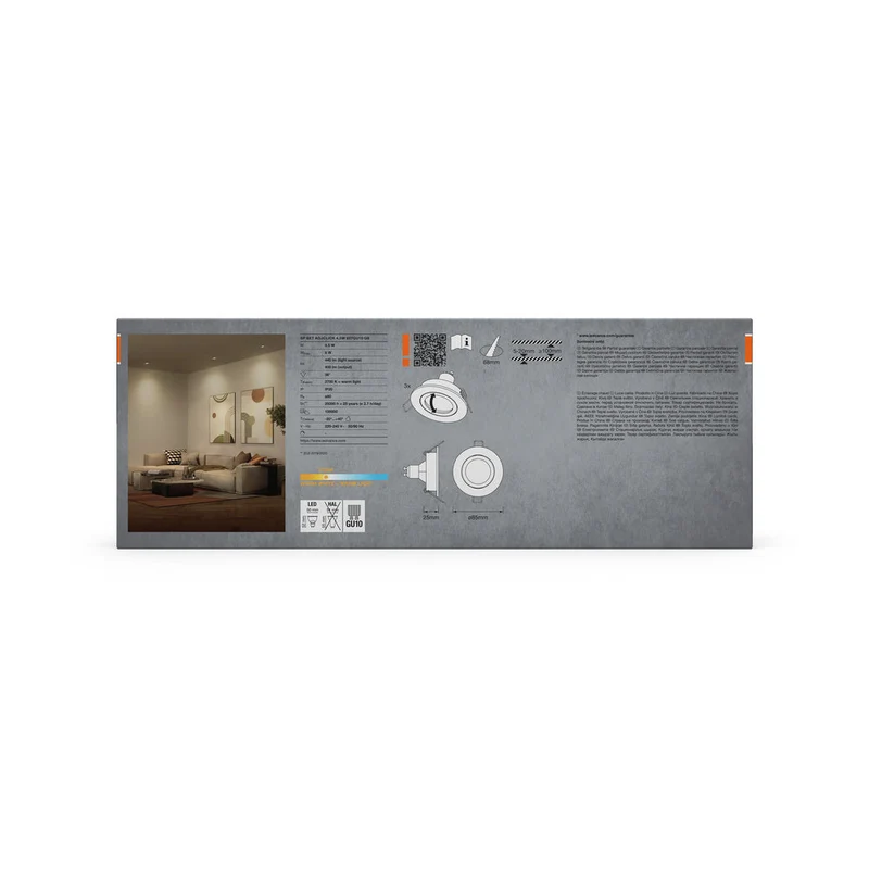 Set de spots encastrés LED OSRAM GU10 orientable Click 4,5W Laiton vert ⌀68 mm