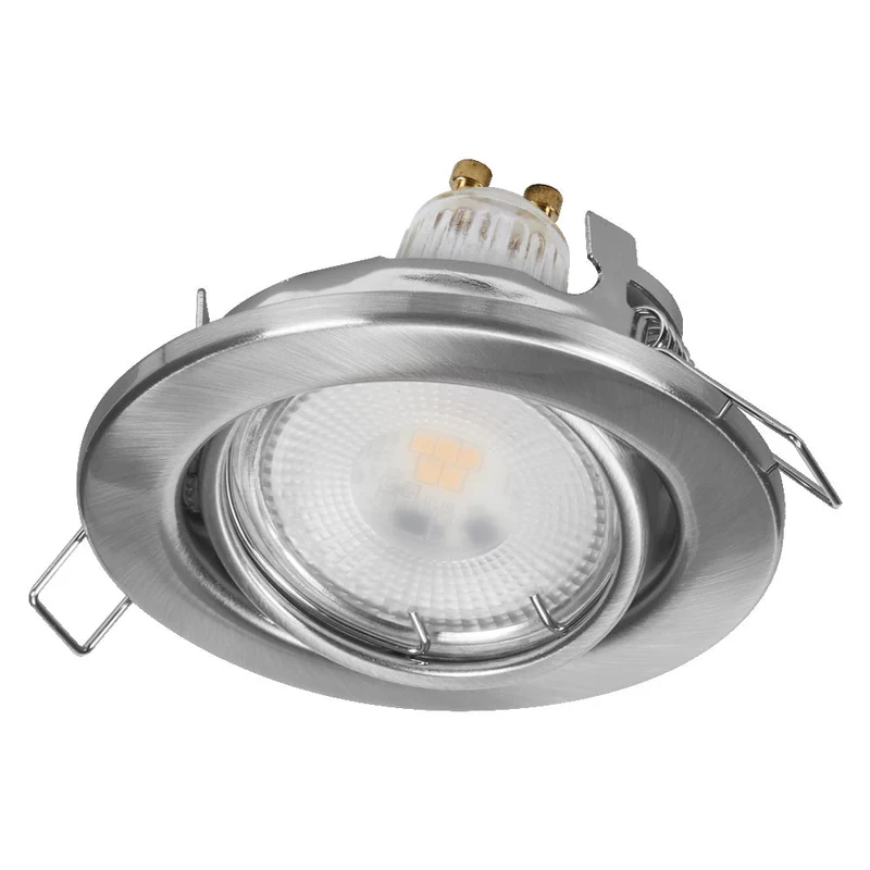 Set de spots encastrés LED OSRAM GU10 orientable 4,5W Nickel satiné ⌀68 mm