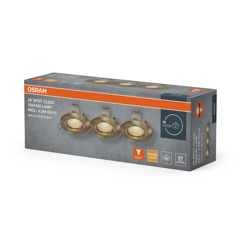 OSRAM Spot LED encastrable DIM IP65 4,9W 36° nickel satiné ⌀60 mm