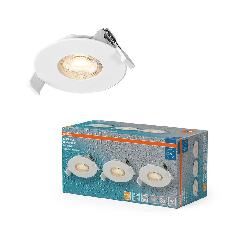 OSRAM Spot LED encastrable salle de bain DIM IP65 4,9W 36° blanc ⌀68 mm