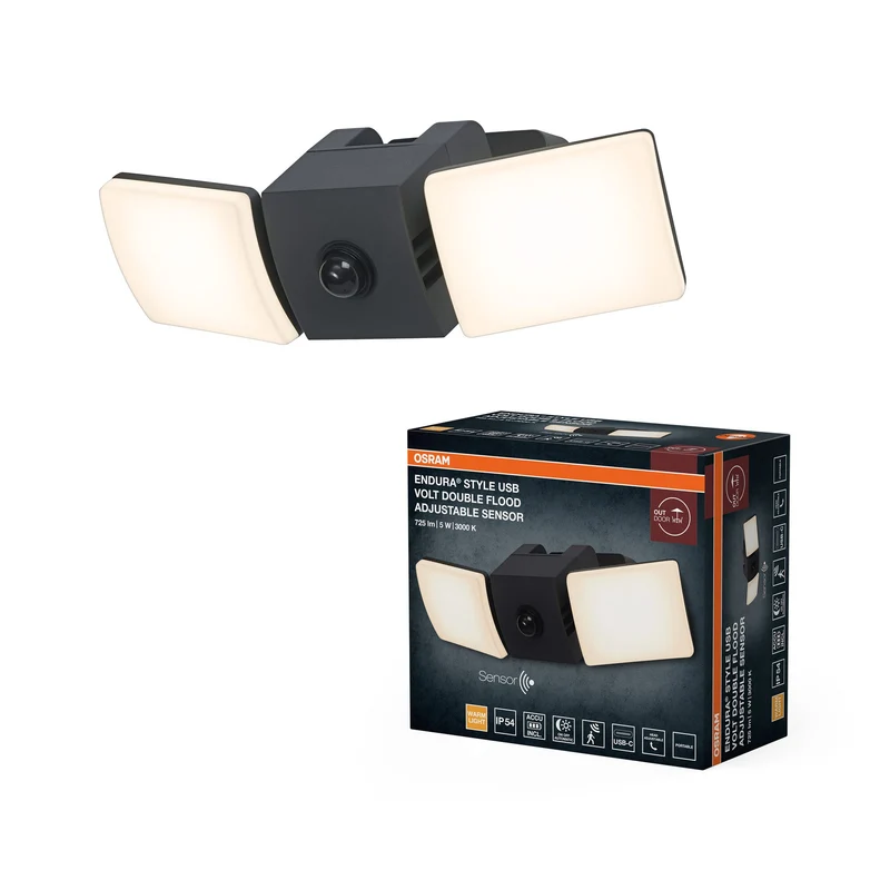 ENDURA® Style USB Capteur FLOOD réglable Volt IP54 Gris foncé