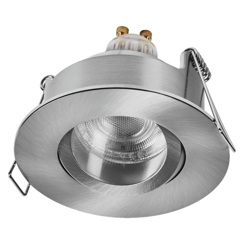 OSRAM Matter SMART+ LED spot encastrable intelligent salle de bain GU10 IP65 orientable 4,7W RGBW Nickel satiné ⌀68 mm