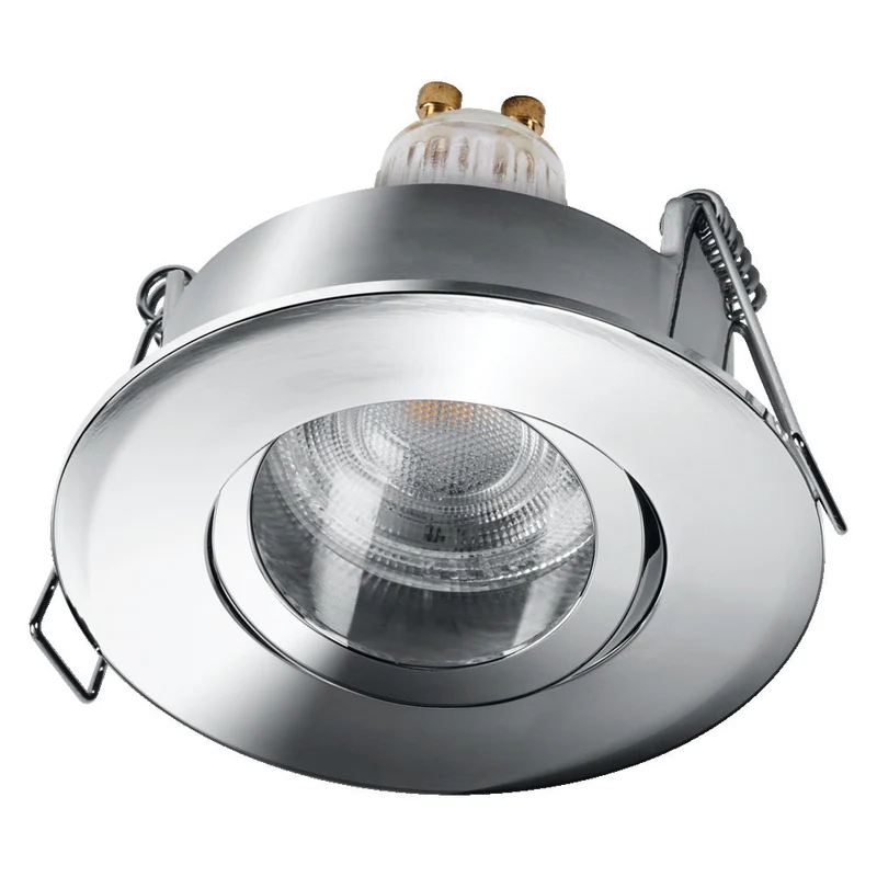 OSRAM Matter SMART+ LED spot encastrable intelligent salle de bain GU10 IP65 orientable 4,7W RGBW Chrome ⌀68 mm