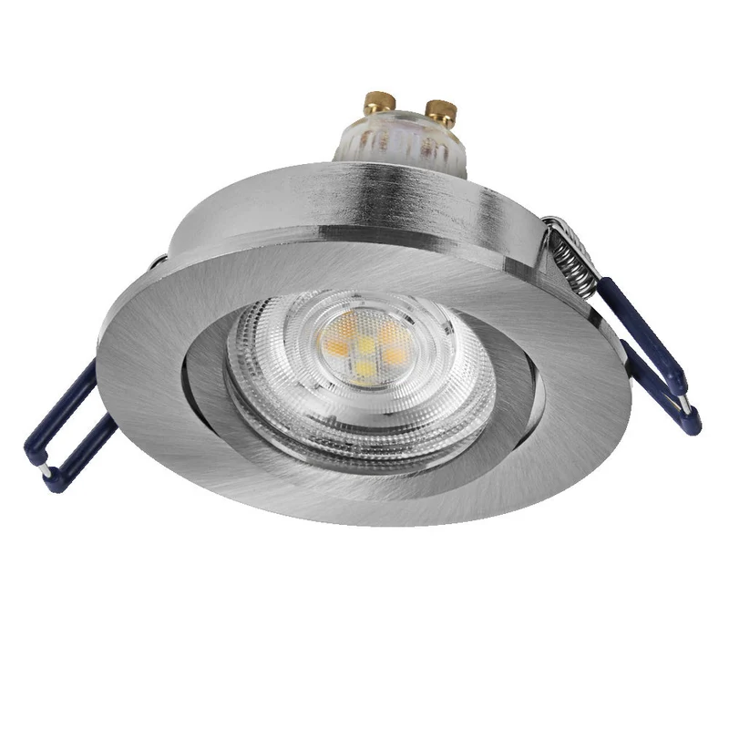 OSRAM Matter SMART+ LED spot encastrable intelligent salle de bain GU10 orientable 4,7W RGBW Nickel satiné ⌀68 mm