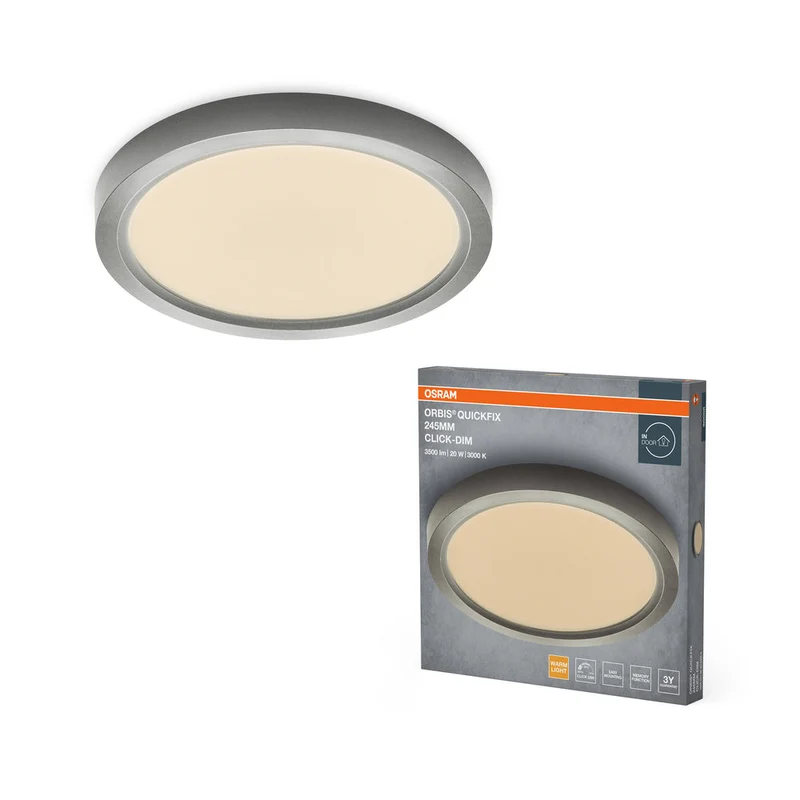 OSRAM Orbis Quickfix Plafonnier rond 245 mm 20W Click-Dim Argent