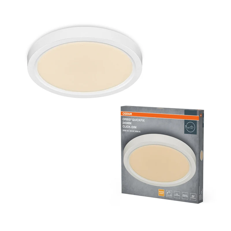 OSRAM Orbis Quickfix plafonnier rond 245 mm 20W Click-Dim Blanc
