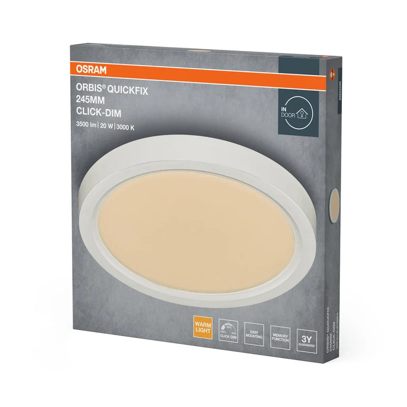 OSRAM Orbis Quickfix plafonnier rond 245 mm 20W Click-Dim Blanc