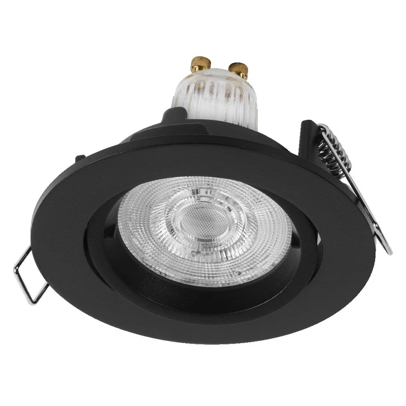OSRAM Spot LED encastré lampe à poser Set Twistlock GU10 orientable 2,6W 827 Noir ⌀75 mm