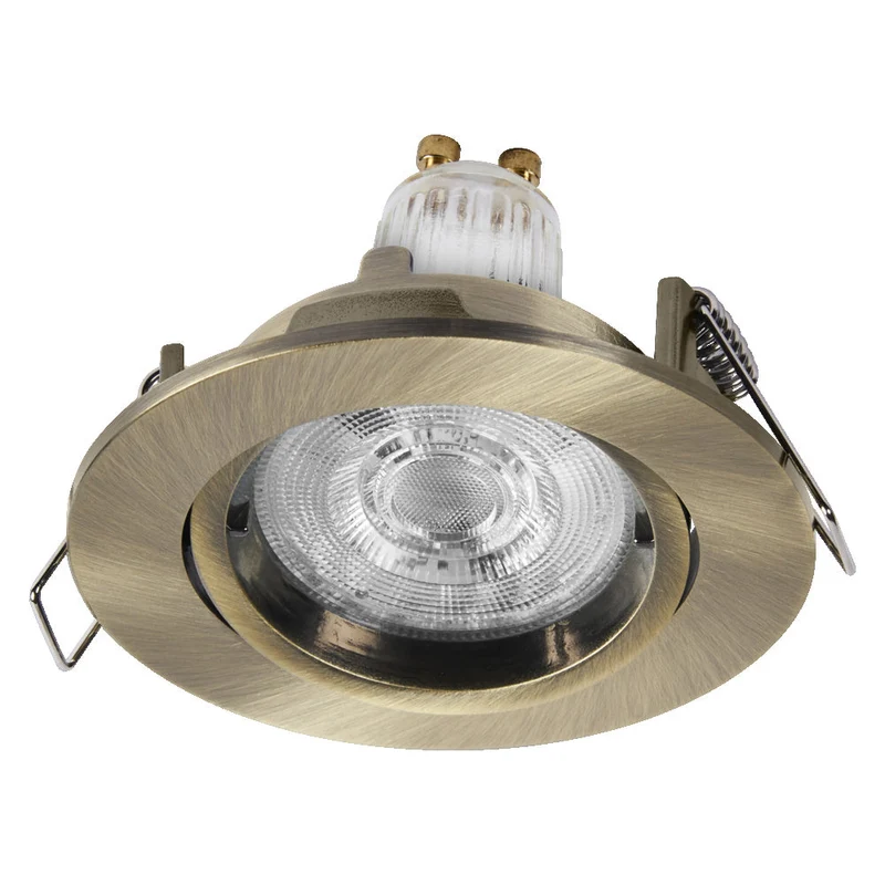 OSRAM Spot LED encastré lampe à poser Set Twistlock GU10 orientable 2,6W Laiton vert ⌀75 mm