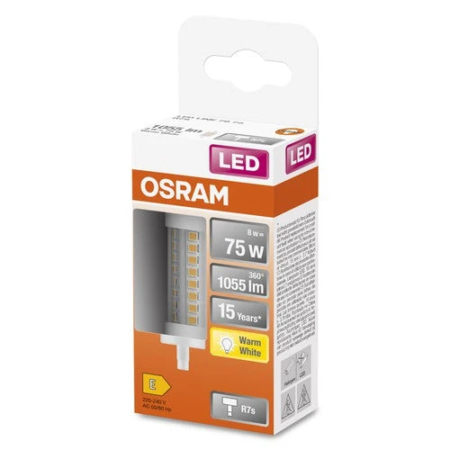 OSRAM LED LINE Tube LED (ex 75W) 8W / 2700K blanc chaud R7s