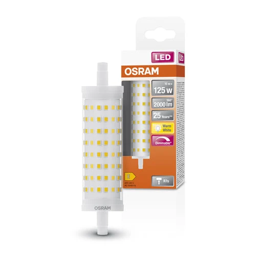 OSRAM LED LINE Tube LED à intensité variable (ex 125W) 16W / 2700K blanc chaud R7s