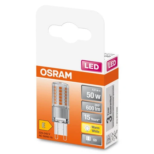 OSRAM lampe à broche LED (ex 48W) 4,8W / 2700K blanc chaud PIN G9
