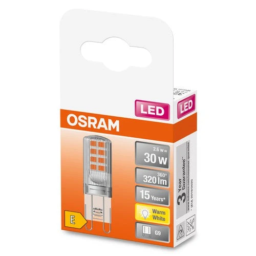 OSRAM LED lampe à douille à broche (ex 30W) 2,6W / 2700K blanc chaud PIN G9