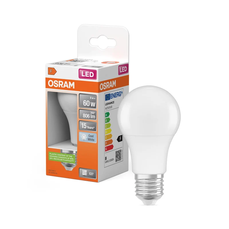 OSRAM LED Star Lampe LED mate (ex 60W) 8,5W / 4000K blanc froid E27