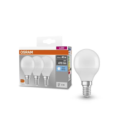 OSRAM LED BASE CLASSIC P lampe mate (ex 40W) 5,5W / 4000K blanc froid E14, paquet de 3, E14