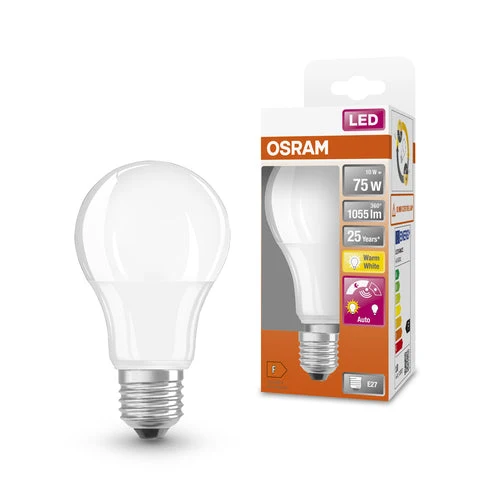 OSRAM LED DAYLIGHT Sensor Classic A Lampe LED mate (ex 75W) 10W / 2700K blanc chaud E27