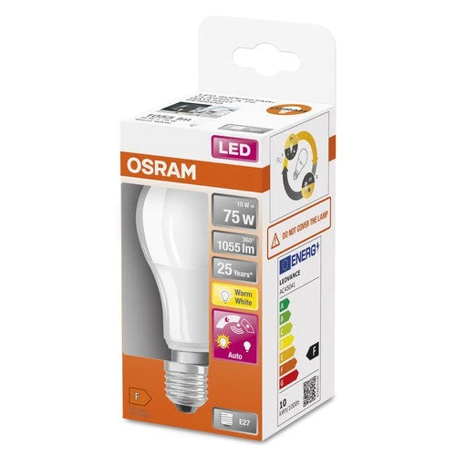 OSRAM LED DAYLIGHT Sensor Classic A Lampe LED mate (ex 75W) 10W / 2700K blanc chaud E27