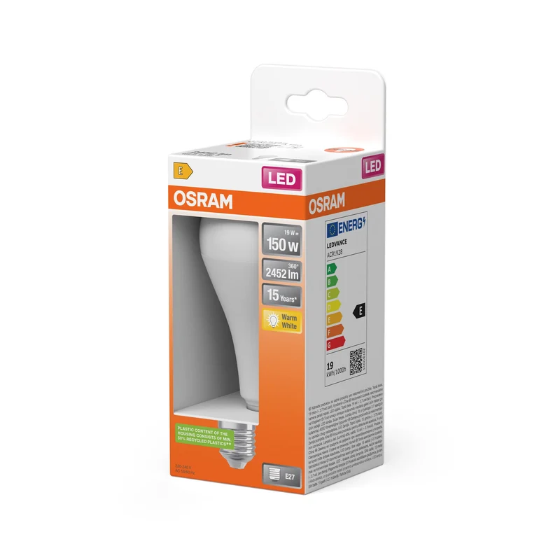 OSRAM LED STAR Classic A Lampe LED mate (ex 150W) 19W / 2700K Lumières chaudes E27
