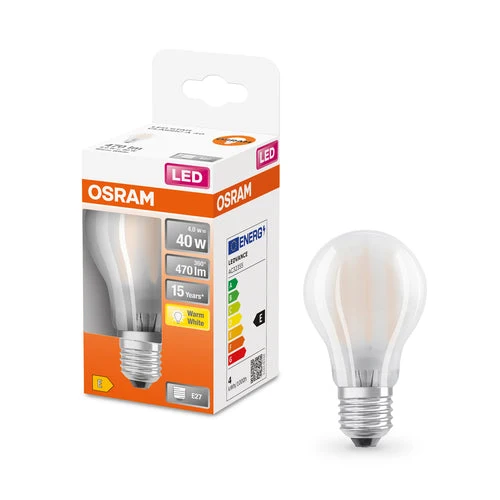 OSRAM LED Retrofit Classic A Lampe LED mat (ex 40W) 4W / 2700K Warmweiß E27