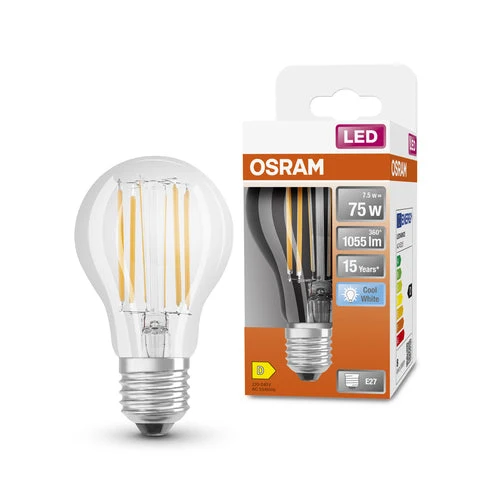 OSRAM Retrofit Classic A lampe LED (ex 75W) 7,5W / 4000K blanc froid E27