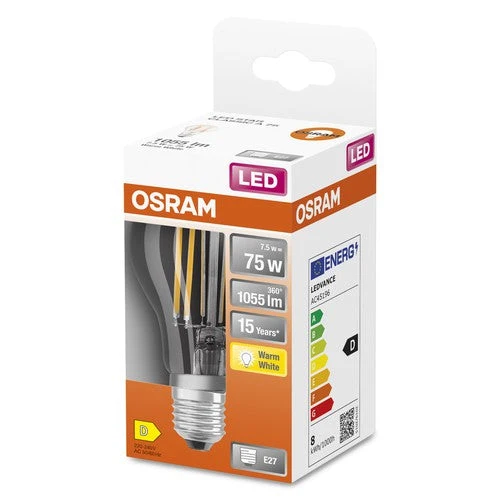 OSRAM LED Retrofit Classic A ampoule LED (ex 75W) 7,5W / 2700K blanc chaud E27