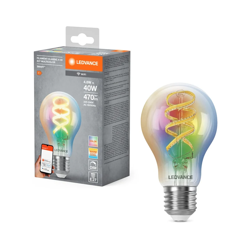 Lampe LED LEDVANCE SMART+ WIFI, verre blanc, 4,8W, 470lm, E27