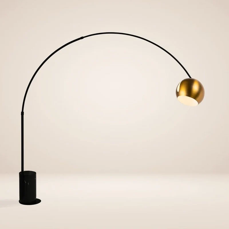s.luce Ball Design-Bogenlampe mit Marmorfuß modern