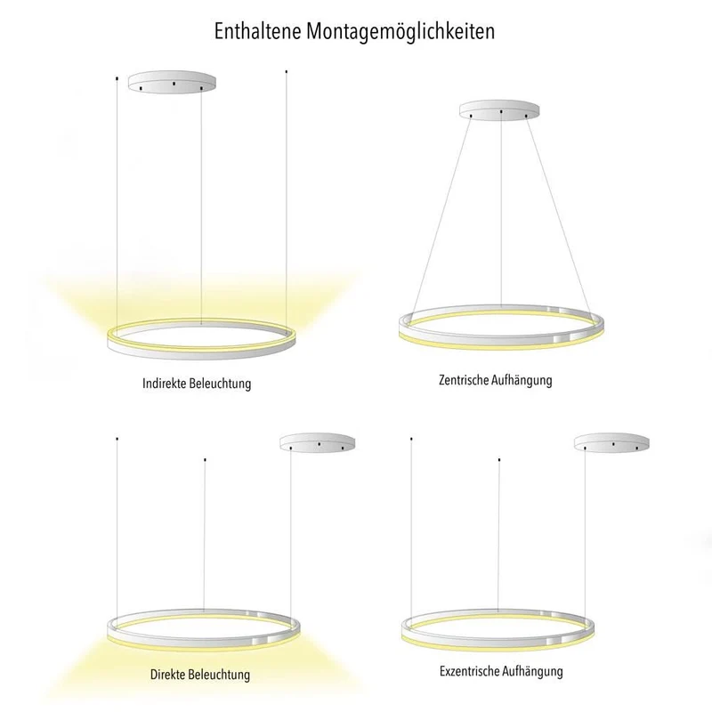 s.luce LED Ring Hängeleuchte Ø 60cm
