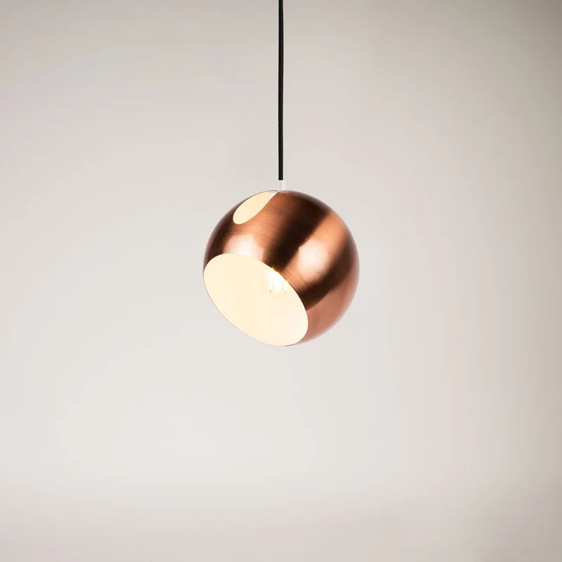 s.luce Ball Metall Pendelleuchte mit drehbarem tauschbaren Schirm