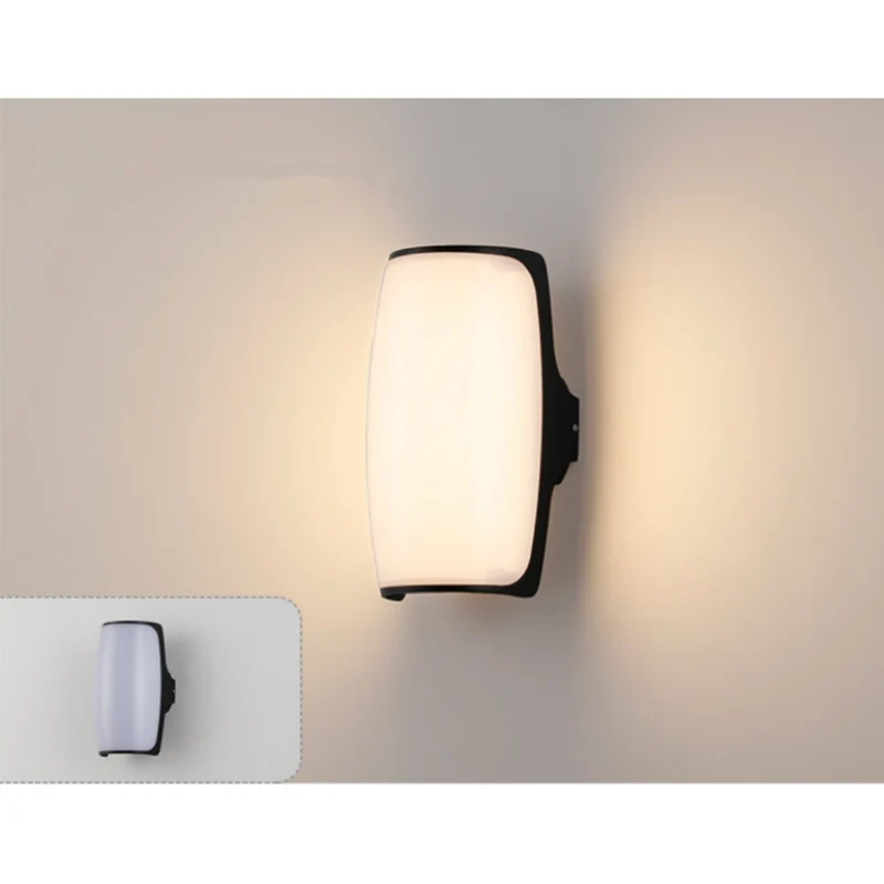 Smooth Curve Waterproof LED Wall Light – 18W | 3000K / 4000K / 6000K | Black Housing | Up & Down Outdoor Wall Sconce for Porch, Garden, Balcony & Indoor Decoration | Aluminum Housing | IP65 | 2-Pack