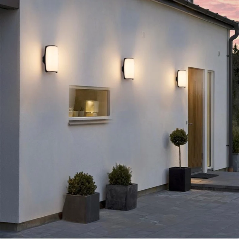Smooth Curve Waterproof LED Wall Light – 18W | 3000K / 4000K / 6000K | Black Housing | Up & Down Outdoor Wall Sconce for Porch, Garden, Balcony & Indoor Decoration | Aluminum Housing | IP65 | 2-Pack