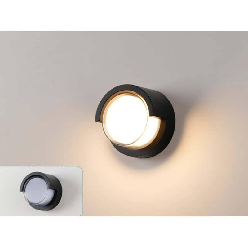 Round Halo Waterproof LED Wall Light – 18W | 3000K / 4000K / 6000K | Black Housing | Up & Down Outdoor Wall Sconce for Porch, Garden, Balcony & Indoor Decoration | Aluminum Housing | IP65 | 2-Pack