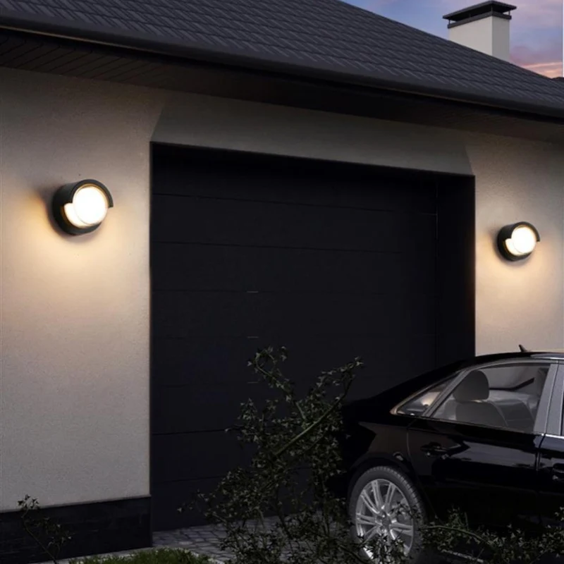 Round Halo Waterproof LED Wall Light – 18W | 3000K / 4000K / 6000K | Black Housing | Up & Down Outdoor Wall Sconce for Porch, Garden, Balcony & Indoor Decoration | Aluminum Housing | IP65 | 2-Pack