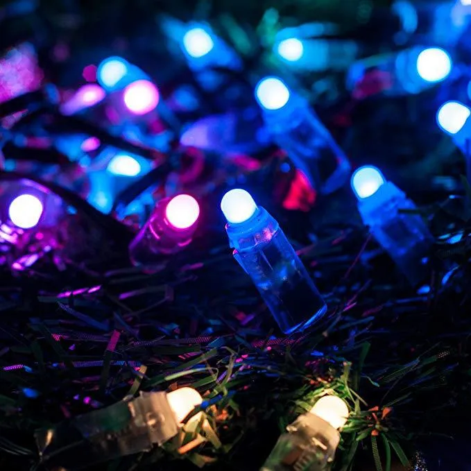 WS2811 RGBIC Addressable 12mm LED Pixel String Light, 50pcs/String, 0.3W DC12V IP67 Waterproof Color-Changing Dot Light for Channel Letter Signs, Advertising Boards & Architectural Lighting