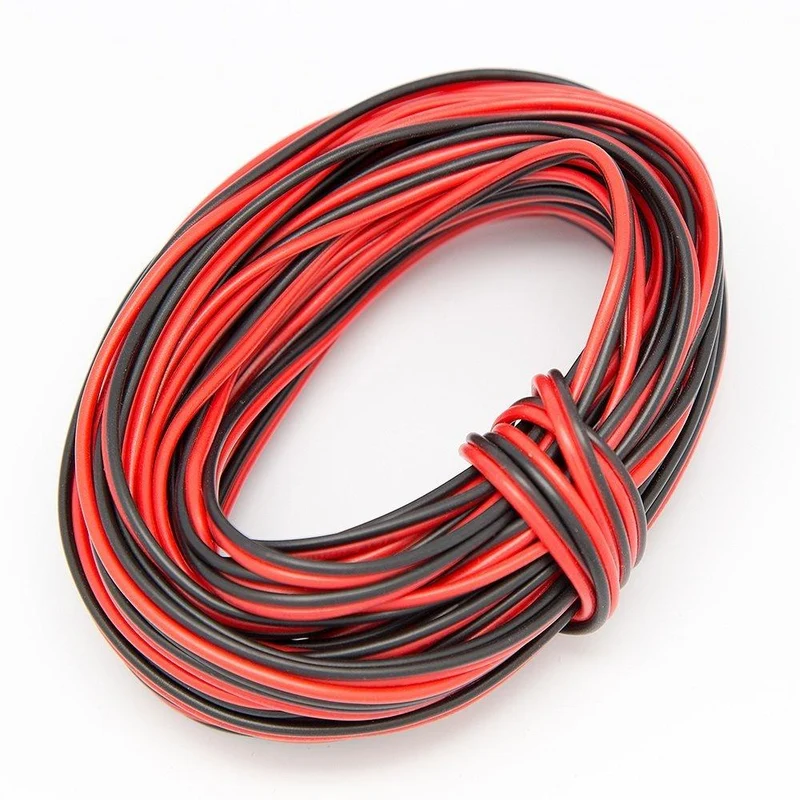 22Guage Red&Black LED Strip Extension Cable 20m/50m 2pin 2 Color Stand Wire Bonded Flat Cable for SMD5050 3528 5630 2538 Single Color