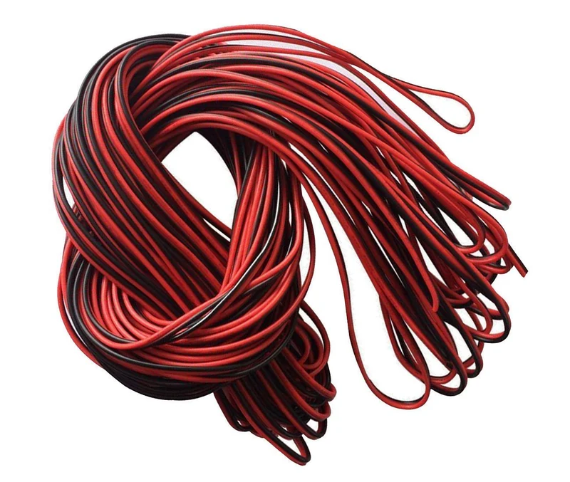 22Guage Red&Black LED Strip Extension Cable 20m/50m 2pin 2 Color Stand Wire Bonded Flat Cable for SMD5050 3528 5630 2538 Single Color