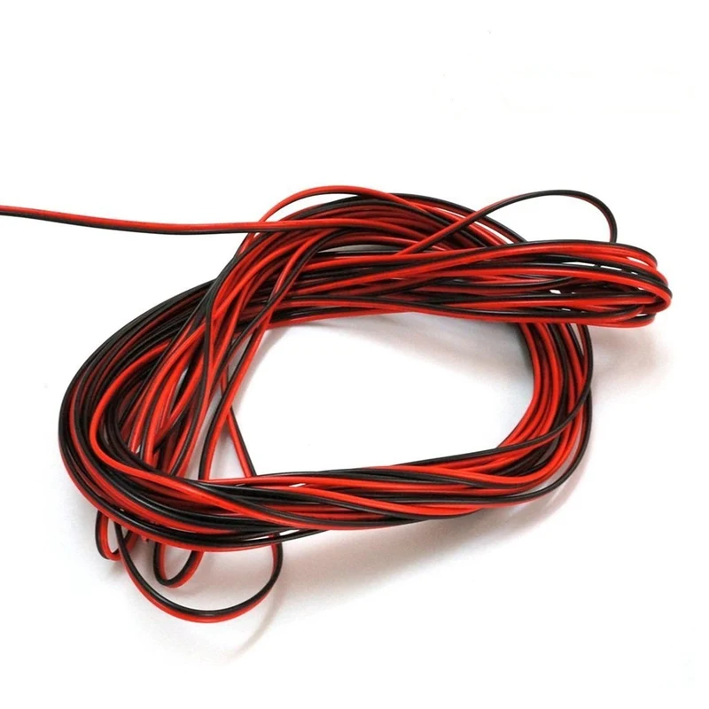 22Guage Red&Black LED Strip Extension Cable 20m/50m 2pin 2 Color Stand Wire Bonded Flat Cable for SMD5050 3528 5630 2538 Single Color