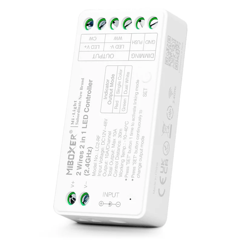MiBoxer LC2-RF 2 Wires 2 in 1 LED Controller (2.4GHz)