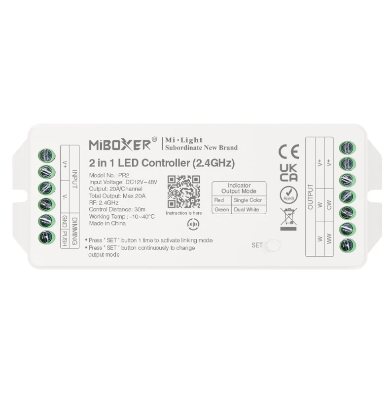 MiBoxer PR2 2 in 1 LED Controller (2.4GHz) Output Max 20A