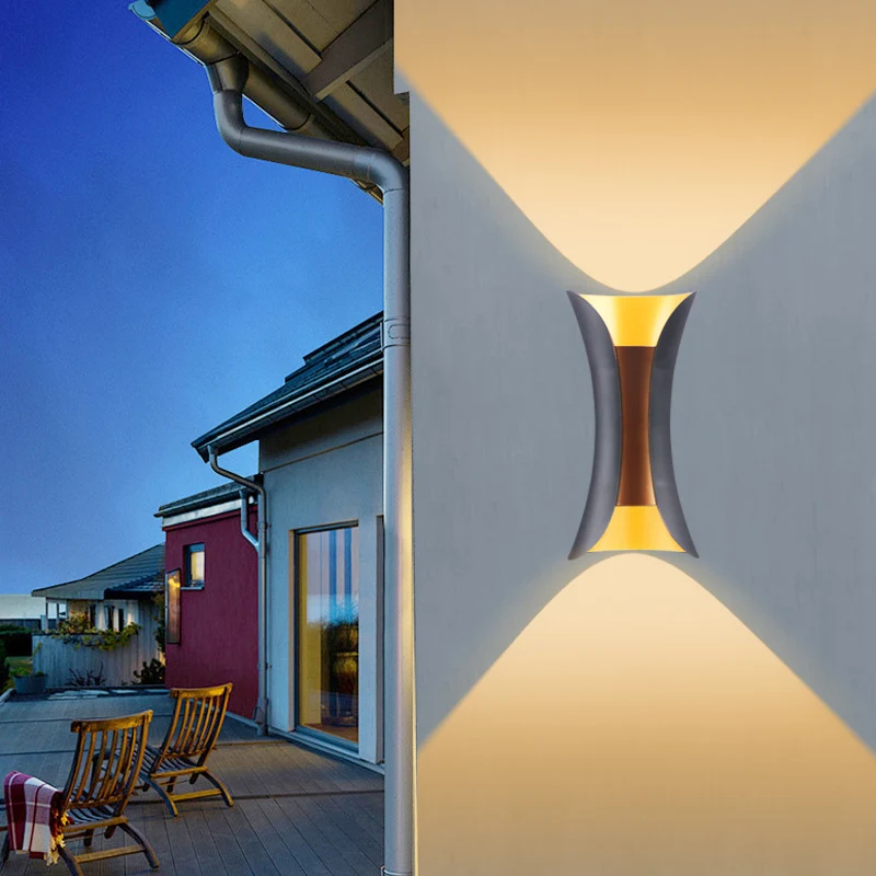 Waterproof LED Wall Light - 10W | 3000K / 6500K | White / Black / Black & Golden | Up & Down Outdoor Wall Sconce for Porch, Garden, Balcony & Indoor Decoration | Plastic Housing | IP65 | 4-Pack