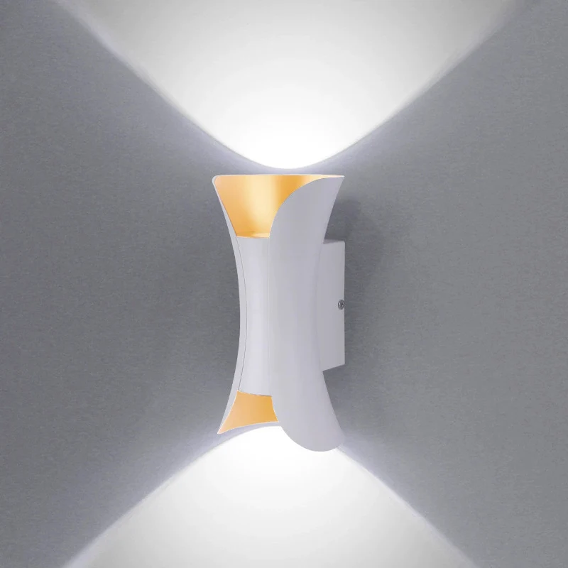 Waterproof LED Wall Light - 6W / 10W / 20W / 30W | 3000K / 6500K | White / Black / Black & Golden / White & Golden | Up & Down Outdoor Wall Sconce for Porch, Garden, Balcony & Indoor Decoration | Aluminum Housing | IP65 | 2-Pack