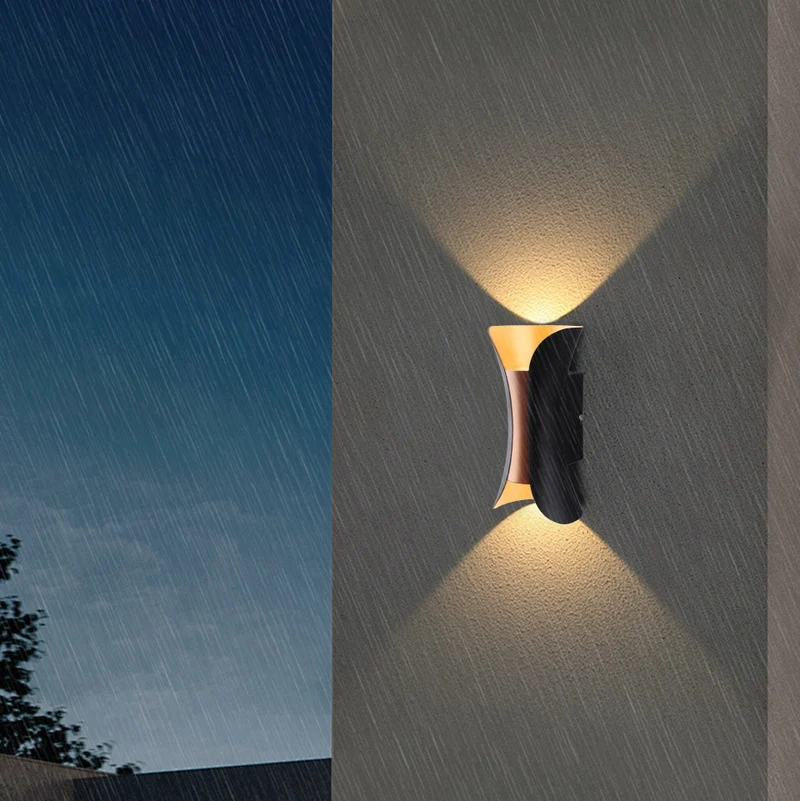 Waterproof LED Wall Light - 10W | 3000K / 6500K | White / Black / Black & Golden | Up & Down Outdoor Wall Sconce for Porch, Garden, Balcony & Indoor Decoration | Plastic Housing | IP65 | 4-Pack