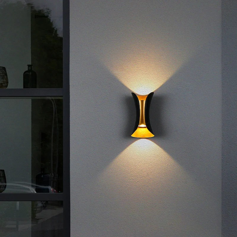 Waterproof LED Wall Light - 10W | 3000K / 6500K | White / Black / Black & Golden | Up & Down Outdoor Wall Sconce for Porch, Garden, Balcony & Indoor Decoration | Plastic Housing | IP65 | 4-Pack