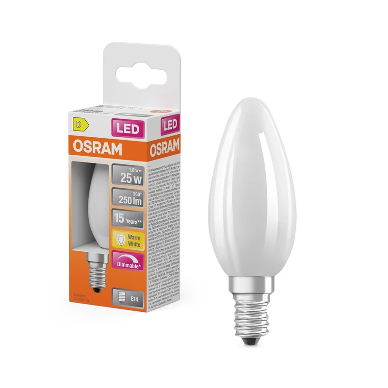 Rétrofit LED CLASSIC B DIM 1.8W 827 Givré E14