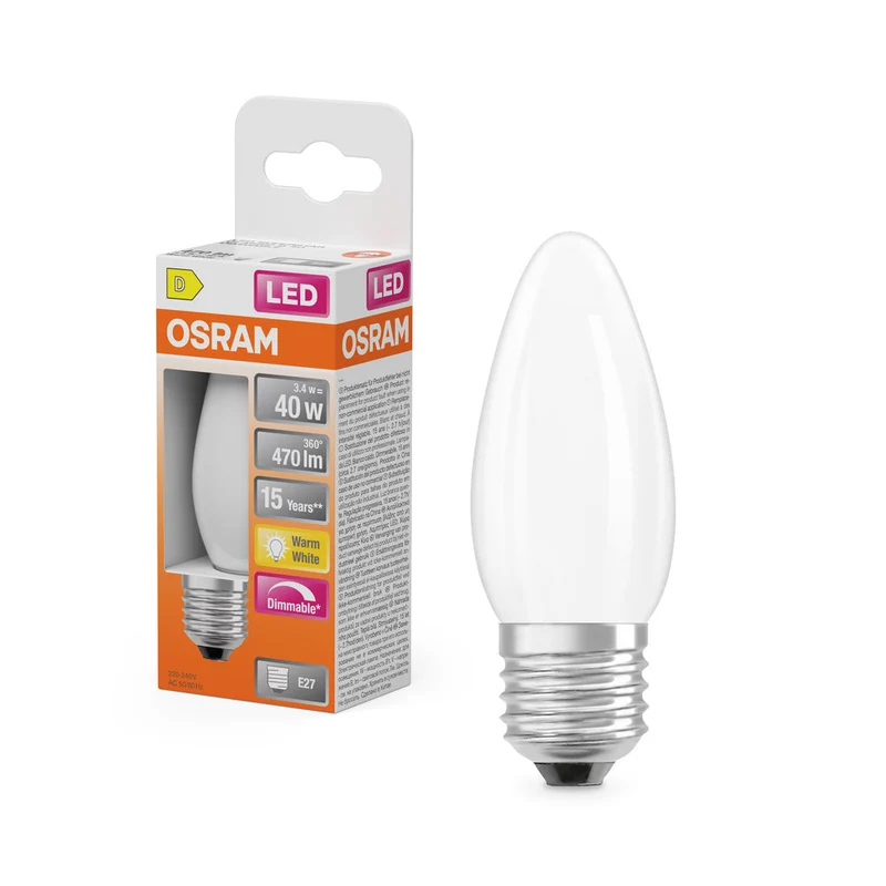 Rétrofit LED CLASSIC B DIM 3.4W 827 Givré E27