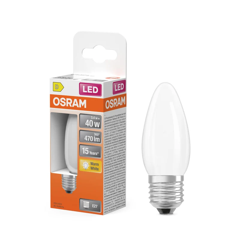 Rétrofit LED CLASSIC B 3.4W 827 Givré E27