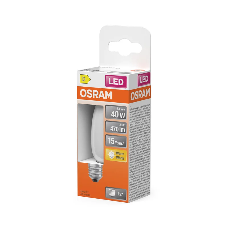 Rétrofit LED CLASSIC B 3.4W 827 Givré E27