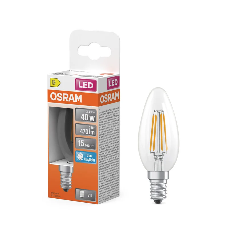 Rétrofit LED CLASSIC B 3.4W 865 Clair E14