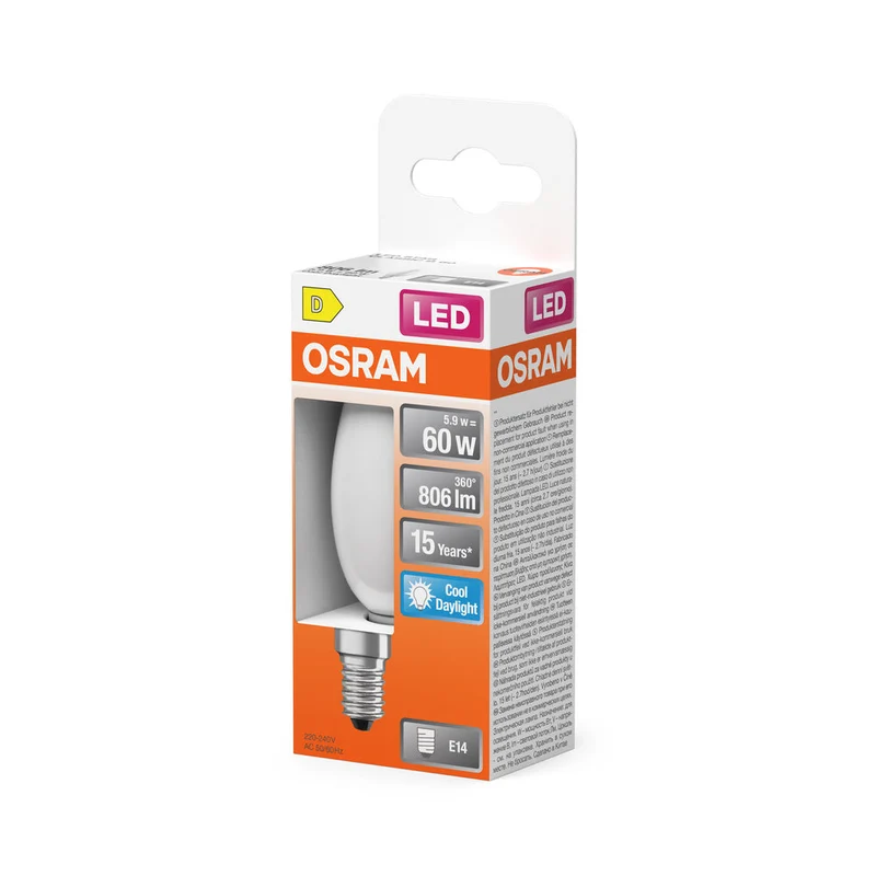 Rétrofit LED CLASSIC B 5.9W 865 Givré E14